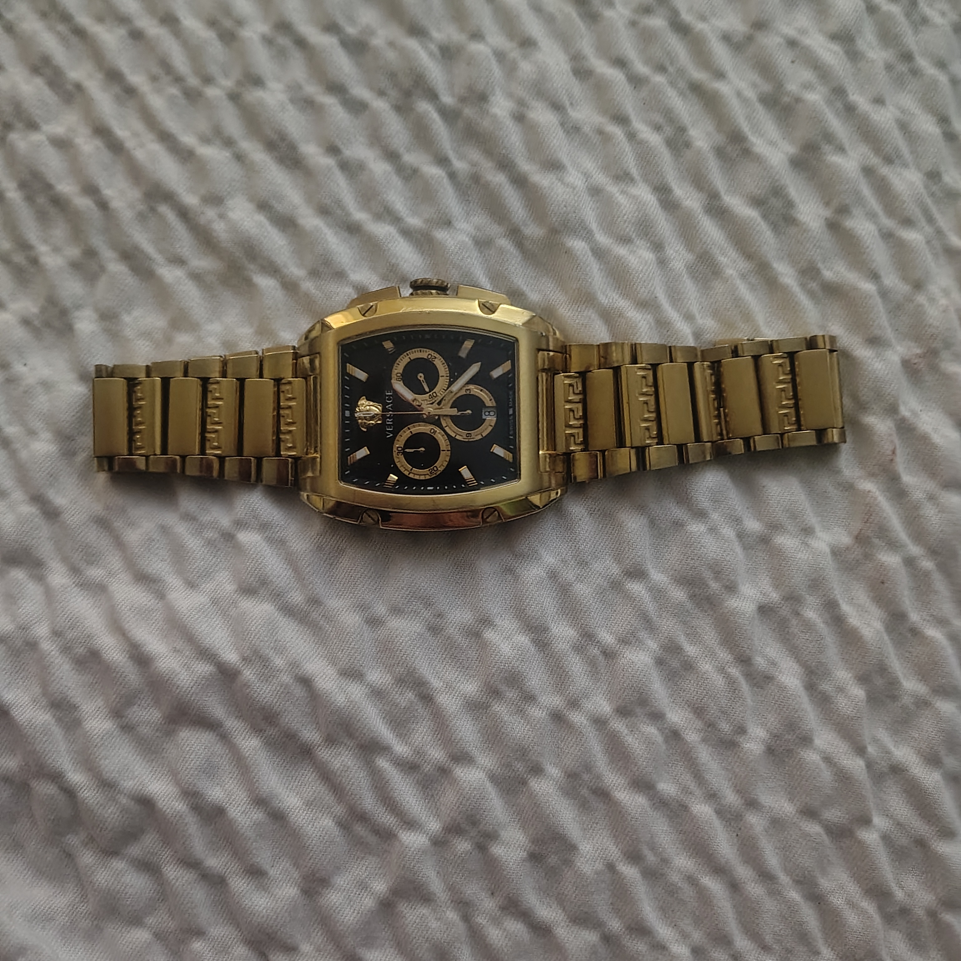 Versace Gold Watch With Black Dial